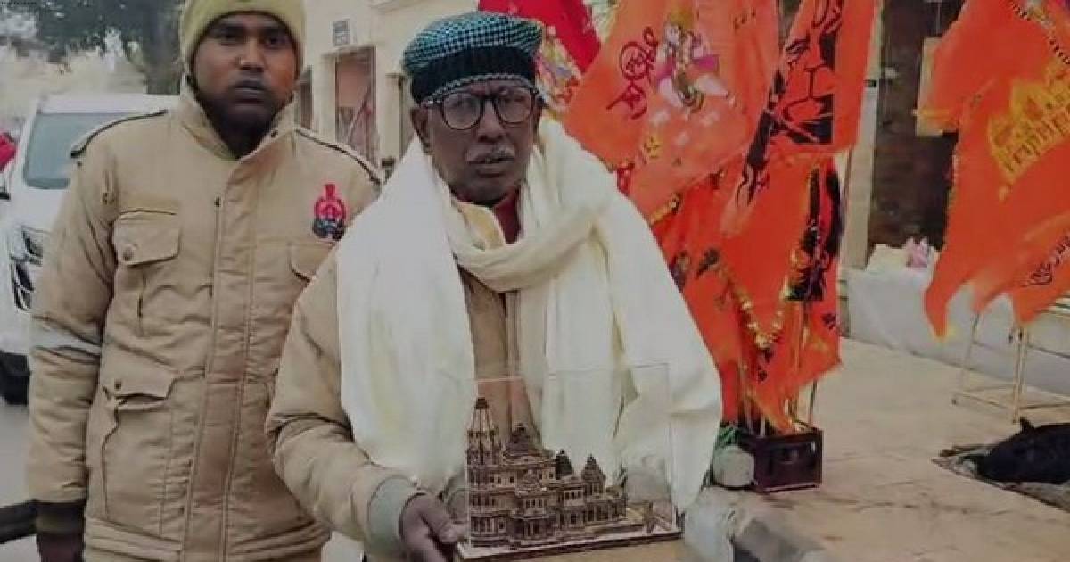 Ganga-Jamuni Tehzeeb: Iqbal Ansari, ex-Babri litigant, gifts miniature model of Ram temple to his gunner